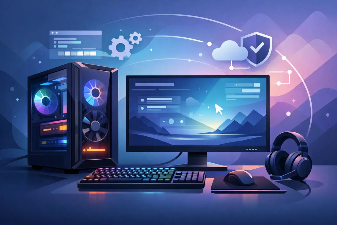 Komputer gamingowy z zainstalowanym systemem